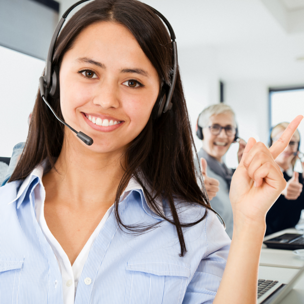 a call center agent woman